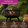 Neo Black Outdoor Heater Fire Pit Bowl Garden Patio Grate Lid Poker BBQ