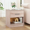 Bedroom Modern End Table Nightstand (Set of 2)w/Shelf-Natural