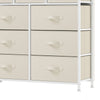 Wide 9-Drawer Fabric Dresser with Steel Frame, Cream White, for Bedroom/Closet