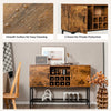 Industrial Kitchen Storage Cabinet Wooden Buffet Sideboard Cupboard w/ Wine Rack