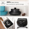Kitchen Cookware Non-Stick Granite Pots and Pans Set w/ Removable Handle 8Pcs