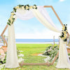 96" Wood Wedding Arch Backdrop Stand Hexagon Garden Arbor Frame Party Dec