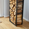 Neo Firewood Log Rack Large Black Metal Shelf Stand Tall Steel Storage Holder
