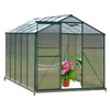 Clear Polycarbonate Greenhouse Aluminium Frame Garden Plants Grow w/Slide Door