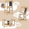 3-in-1 Wooden Kids Step Stool Toddler Learning Tower Kitchen Helper W/ Blackbord