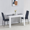 120×80cm White+Black Dining Table for 2-6 Wooden Kitchen Table Writing Table