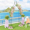 Garden Trellis Pergola w/ Multiple Side Crossbars & Powder-coated Metal Tubes
