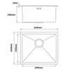 Large Super Deep Single Bowl Square Stainless Steel Kitchen Sink Gctdpvpdnclshif