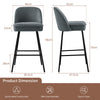 2X Breakfast Bar Stools Thickened Pad Linen Dining Chairs for Counter Kitchen
