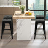 4Pcs Industrial Backless Bar Stools Bar Height Metal Stackable Stools w/Footrest