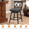 2Pcs 24-Inch Modern Bar Stool Counter Height Barstool w/Footrest 360 ° Swivel