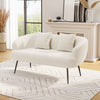 Teddy White Couch Settee Teddy Boucle Upholstered Loveseat Sofa 2Seater & Pillow
