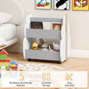 Double-sided Bookcase Toy Storage Shelf Book Rack Kids Wooden Bookshelf Toddler