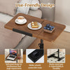Adjustable Rolling Laptop Desk C Shaped Overbed Table on Wheels Tilting Tabletop