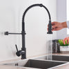 Monobloc Black Kitchen Sink Mixer Taps with Pull Out Hose Spray Single Lever Tap