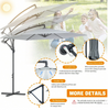 3m Garden Parasol Sun Shade Patio Banana Hanging Set Umbrella Cantilever