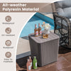 Outdoor Resin Storage Side Table 43L Patio Storage Box Small Outdoor Table