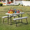 Kids Table and Chairs Set Folding Children Dinner and Learning Table Bench Chair
