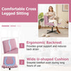 Mid Back Swivel Task Chair Bedroom Adjustable Criss Cross Legged Chair-Pink