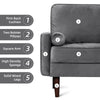 3 Seater 1.7m Velvet Sofa w/2 Pillows Couch Love Seat Settee Apartment Home Room