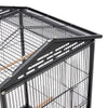 Mobile Metal Bird Cage Open Play Top Parrot Cage Budgie Cage with Perch Feeders
