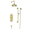 Brushed Brass 2 Outlet Wall Mounted Thermostatic Mixer Shower Set CAMBBHASRK3VE