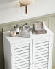 Mondeer Shutter Bathroom Storage Cabinet Floor Standing w/ 2 Adjustable Shelves