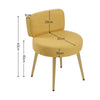Yellow Fashion Vanity Stool Metal Frame Low Backrest Dressing Makeup Chair Seat