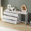 Chest of 6 Drawers Cabinet Dressing Table Vanity Makeup Desk Storage w/Mirror