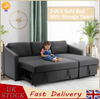 Modern 3 Seater Corner Sofa Bed with Storage Couch Settee Sofabed L Shaped Grey