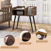 Bedroom End Table (Set of 2) Modern Nightstand with Open Shelves-Coffee