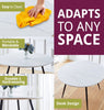 Dining Table, White Marble Effect Top Kitchen Table, Round Table with Metal Legs