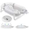 Foldable Portable Baby Bath Tub for Toddler with Baby Cushion For 0-3 years Blue