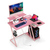 L-Shaped Gaming Desk Small Computer Desk Gaming Workstation w/Outlets