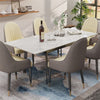 Stunning Extendable Dining Table Kitchen Dinner 8-12 Seater Marble Kitchen Room