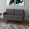 Modern Upholstered Two Seater Sofa for Bedroom Living Room Dark Grey