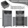 Bathroom Floor Cabinet Free Standing Storage Cupboard-Grey
