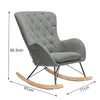 High Back Rocking Armchair Sofa Velvet Linen Solid Wood Swing Lounge Chair Seat