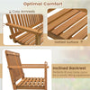 Acacia Wood Porch Swing 2-Person Patio Hanging Chair Outdoor Hanging Swing Bench