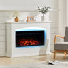 2kW Electric Fireplace LED Log Fire Flame White Surround Stand Heater Set 34''