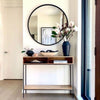 Modern Black Metal Frame Wall Mirror Bathroom Bedroom Makeup Mirror Cricle 40cm