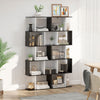 5-tier Bookcase Storage Display Shelving S Shape design Unit Black