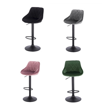 1/2/4/6x Bar Stool with Velvet Padded Swivel Gas Lift Barstool Kitchen Cafe Pub
