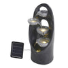 Cascading Garden Water Feature Outdoor Solar Water Pump Fountain with LED Lights