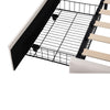 Upholstered Bed with LED Lights and 4 Storage Drawers Platform Bed Frame Beige
