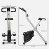 Folding Exercise Bike 8-Level Magnetic Heart Rate Sensor Home Gym Grey Black