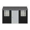 Steel Garden Storage Shed w/Windows Lockable Door Outdoor Tool Equipment Shelter