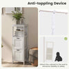 Bathroom Floor Cabinet Wooden Storage Cupboard Freestanding 2 Removable Drawers