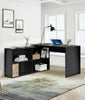 L-shaped Computer Desk Corner Table w/ 4 Storage Shelves Workstation Home Office