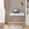 Dressing Table Vanity Set w/ Mirror Stool Drawer Make up Desk Bedroom Furniture